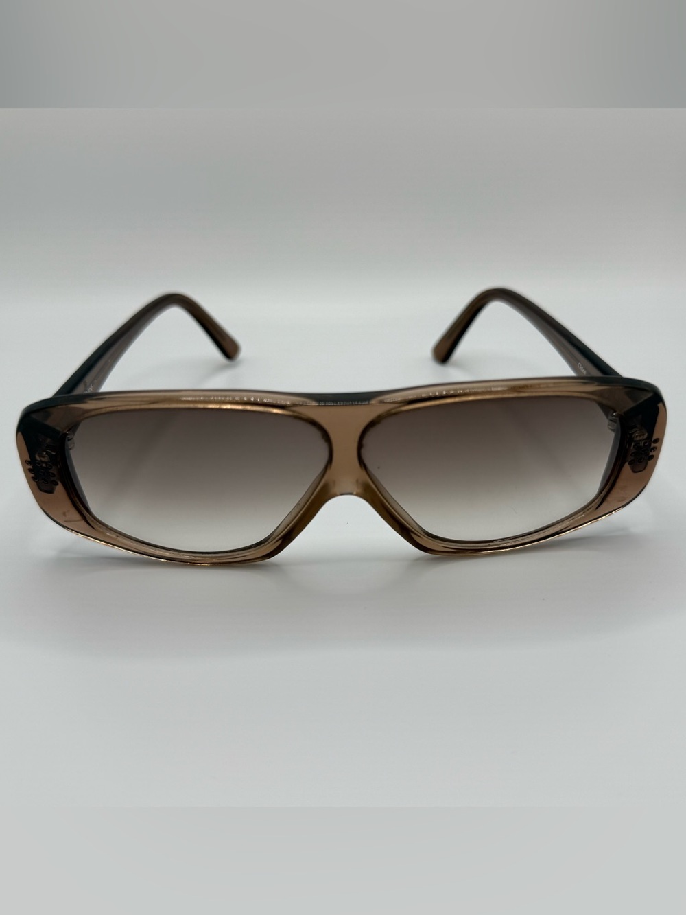 Chloe Brown Gradient Rectangular Sunglasses